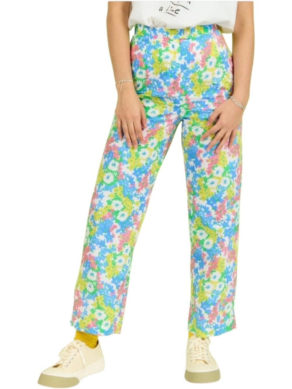 KINA AND‎ TAM floral whimsy park time high waist pants 27/28